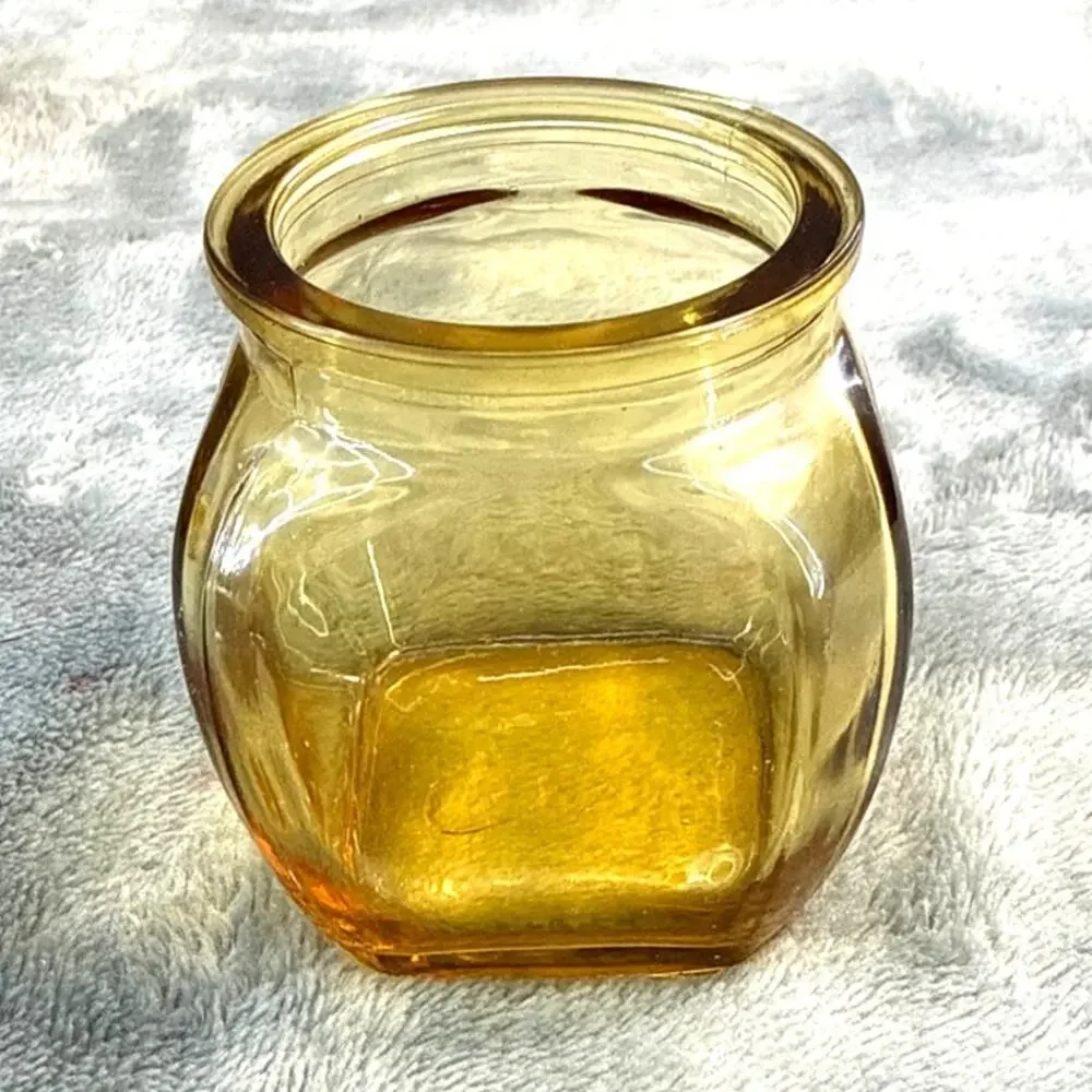 Vintage Lot of 5 Wheaton Amber Glass Spice Jars Shaker Inserts 3 Inch Original